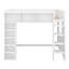 Lit mezzanine en bois avec armoires de rangement et tablettes-194455827