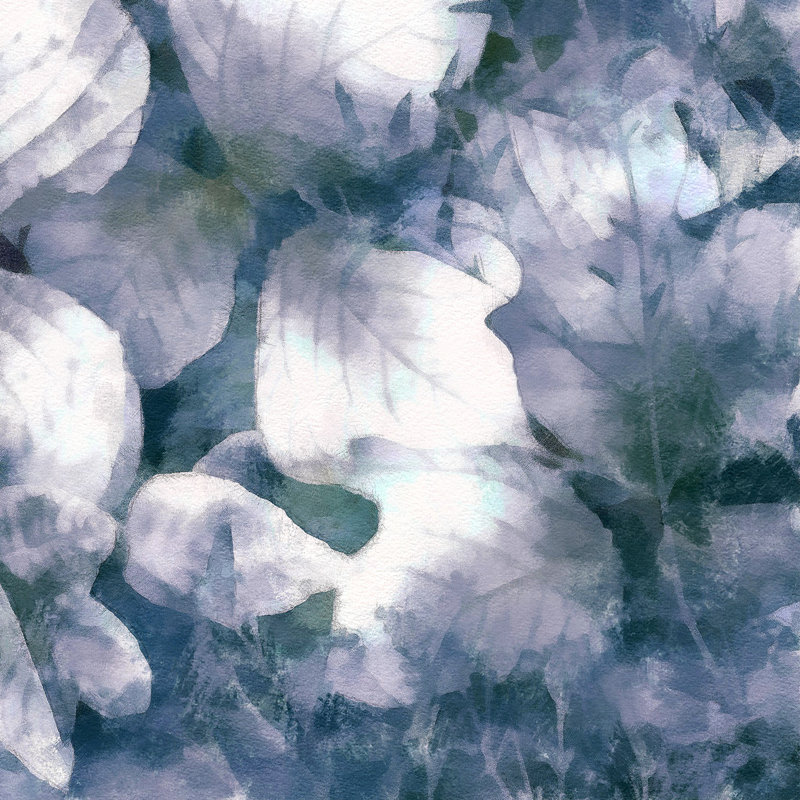 Blue Shaded Leaves IV 1 Piece Wrapped Canvas Painting, 76cm H x 76cm W x 3.8cm D