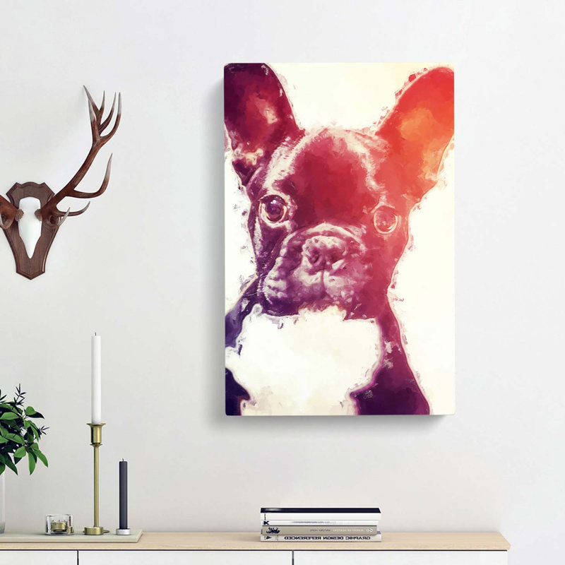 French Bulldog Puppy In Abstract - Wrapped Canvas, 91cm H x 60cm W x 3cm D