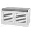 Banc de rangement pour chaussures avec coussin de siège rembourré, banc d'entrée avec 2 portes de grange