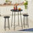 Round  Table And Chairs Set Of 3 Counter Height Bar Stools For Kitchen Breakfast-645603572