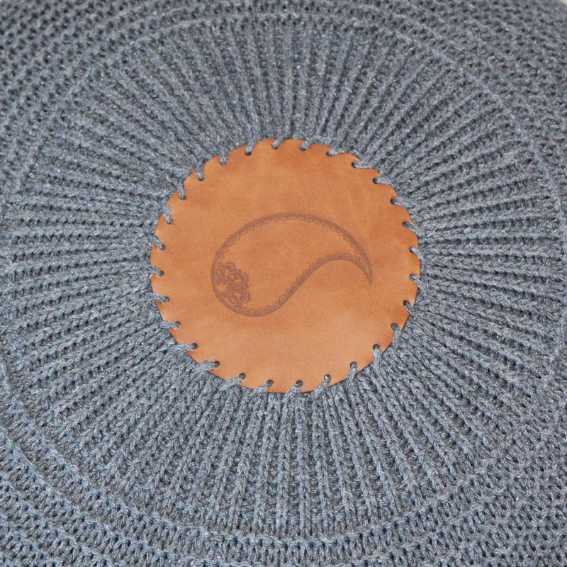 Pouf rond de 19 po de largeur, gris