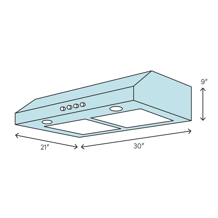 Vent-A-Hood 30 300 Cubic Feet Per Minute Ducted Under Cabinet
