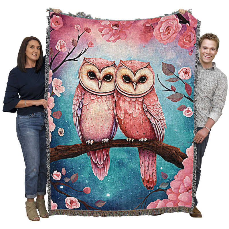 Jeté en coton Pure Country Weavers, Owl Love You Forever