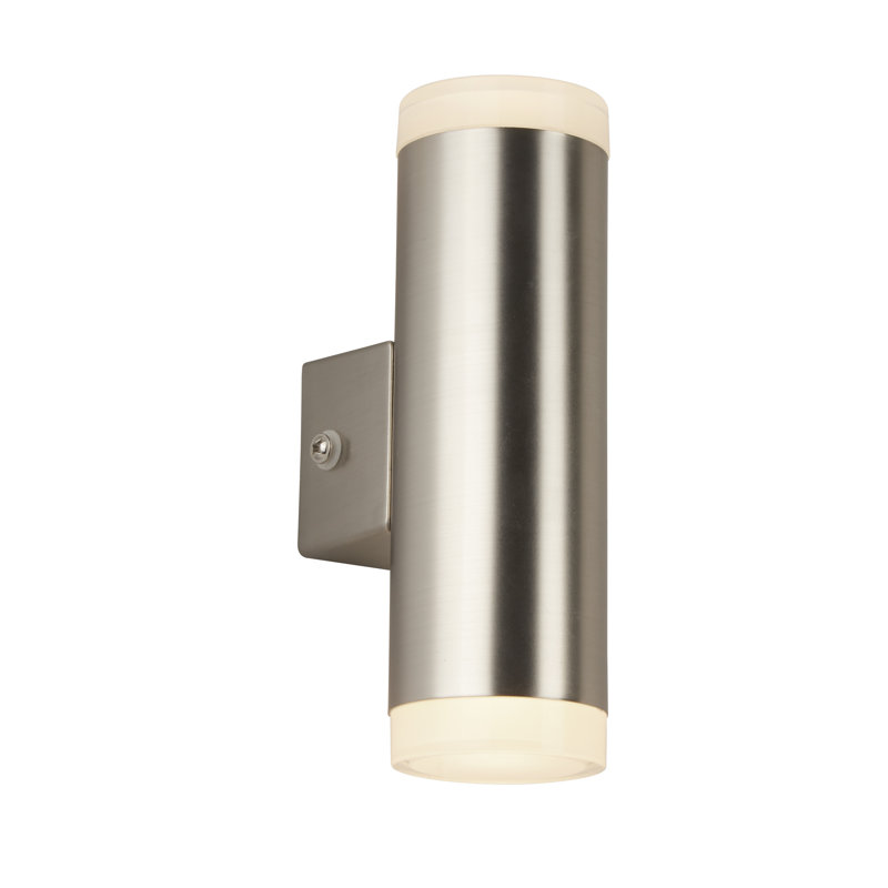 Allison 2 - Bulb 16.5cm H Integrated LED Outdoor Wall Lantern, Satin Silver