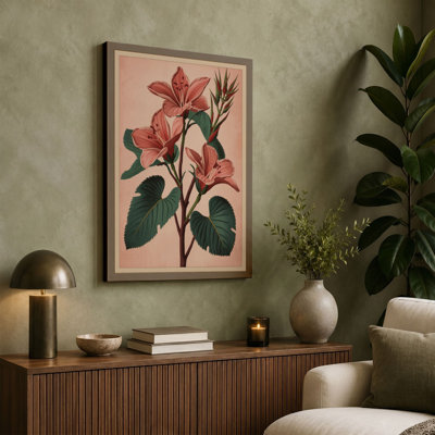 Study in Pink Botanical - Wrapped Canvas