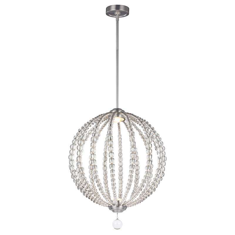 Brennan 2 - Light Satin Nickel LED Sphere Pendant, 54.7cm H x 50.9cm W x 50.9cm D