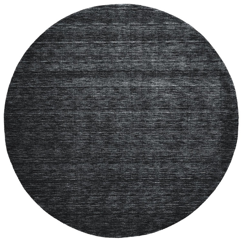 Kaden Performance Wool Indoor Rug, Round 8', Black
