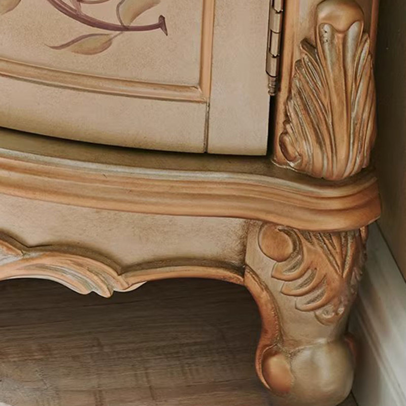 Armoire de coin en bois manufacturé beige