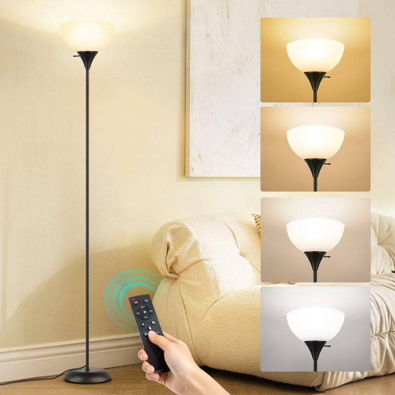 182cm Traditional Floor Lamp with USB and Outlet, Black