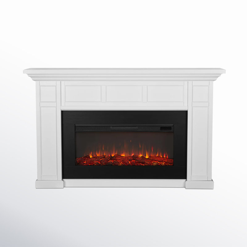 Alcott 75" Landscape Electric Fireplace by Real Flame, White, Standard