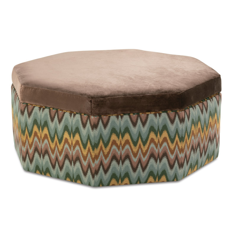 Custom Ottoman, Brown Linen Blend