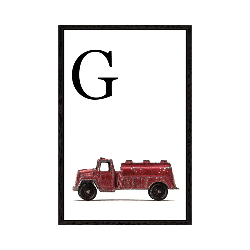G Water Truck White Letter - Print on Canvas, 101.6 cm H x 66.04 cm W, Black Framed