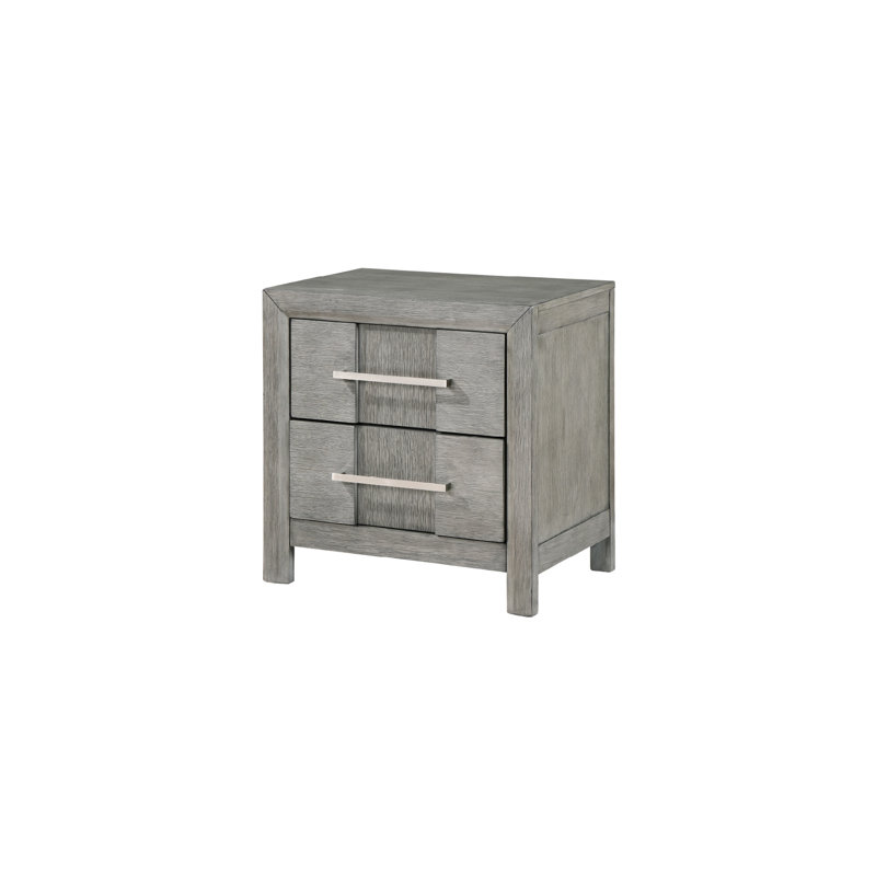 Table de chevet 2 en gris avec fabrication en bois pour la chambre à coucher