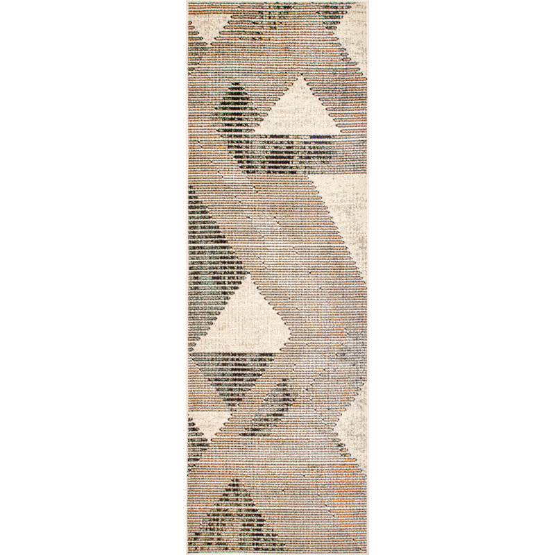 Tapis abstrait Jacaria pour le salon, la chambre et la cuisine, gris / ivoire, Tapis de couloir 2 pi 6 po x 8 pi