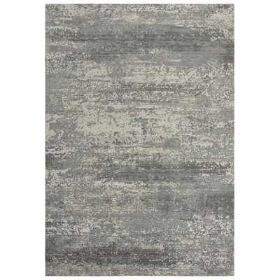 Tapis gris en laine Power Loom