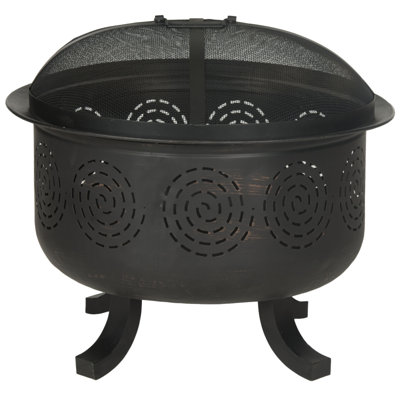 Round Iron Wood Burning Smokeless Fire Pit