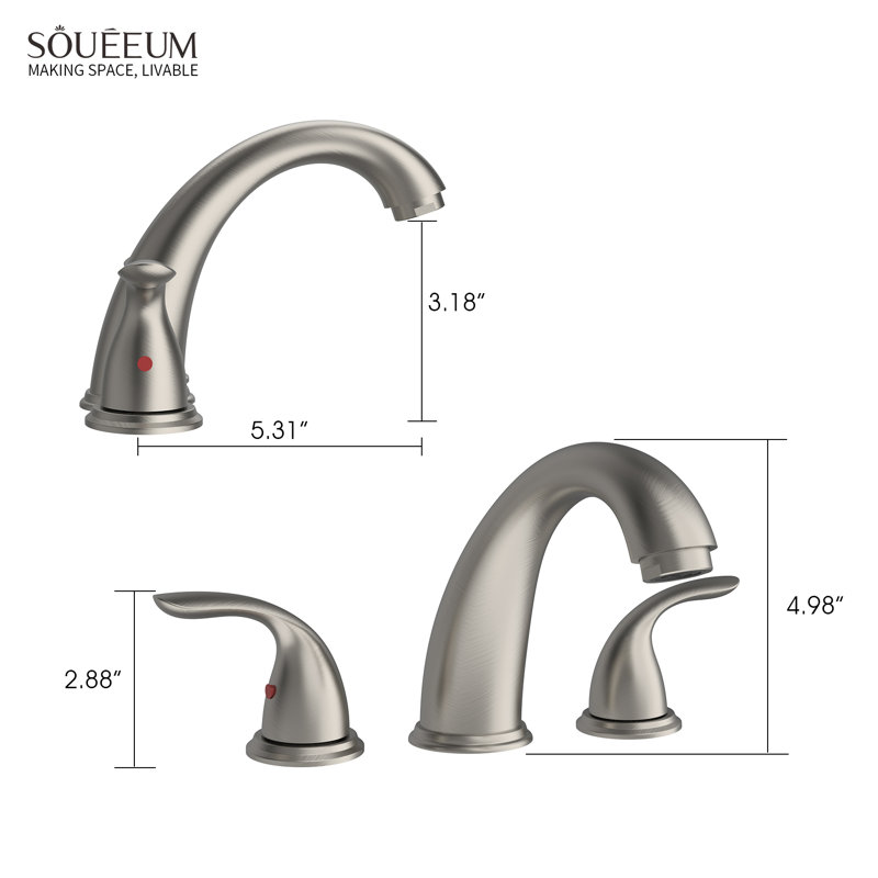 Widespread 2-handle Bathroom Faucet with Drain Assembly