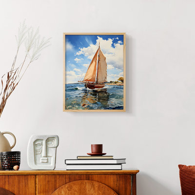 NAUTICAL Series CCCCXX III - Impression encadrée de qualité supérieure - Prêt à être accroché - Aucun clou requis