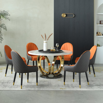 Icaro Round Marble Dining Table