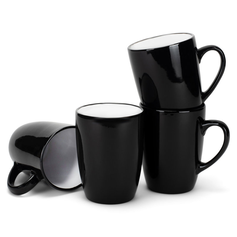 16 tasses à café 16 oz, intérieur blanc, Blanc