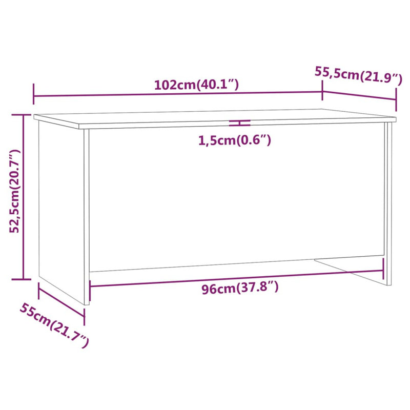 Table basse avec plateau d'appoint et table d'appoint, Noir, H 20,7 po x l 40,1 po x P 21,9 po