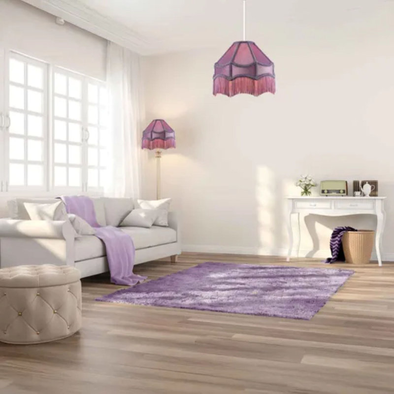 19cm H Velvet Lamp Shade in Purple