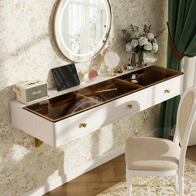 Wall-Mounted Vanity Table With Drawer