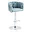 2 pièces tabourets de bar pivotants en tissu bleu 360 - Hauteur réglable avec dossier tissé et repose-pieds pour îlot de cuisine, pub, café de 2 repose-pieds, café, pub