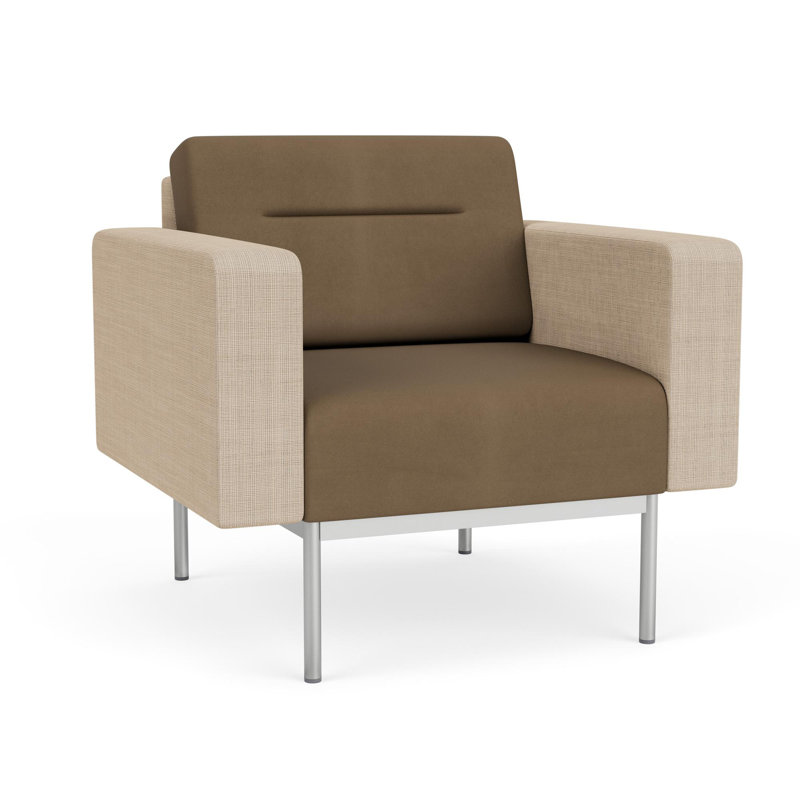 Chaise d'invité de réception Darsey, Without Power, Argent argent, Patriot Plus taupe; calcaire Chambray