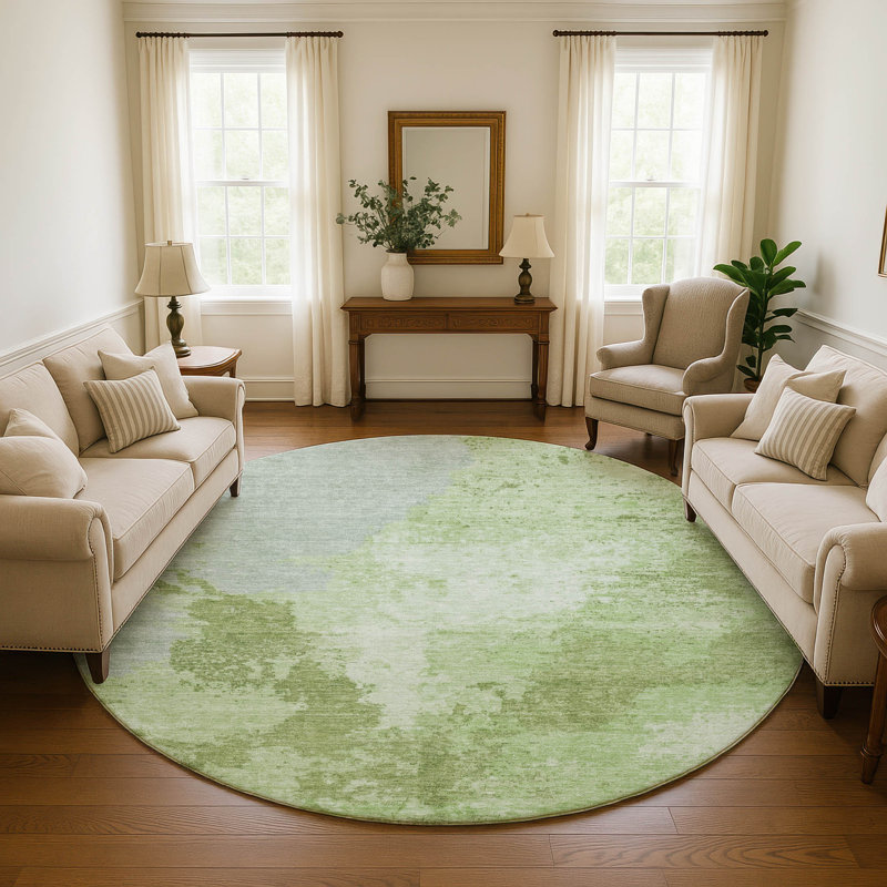 Tapis moderne lavable à la machine de qualité supérieure Baford AMF1652, Rond 8 pi