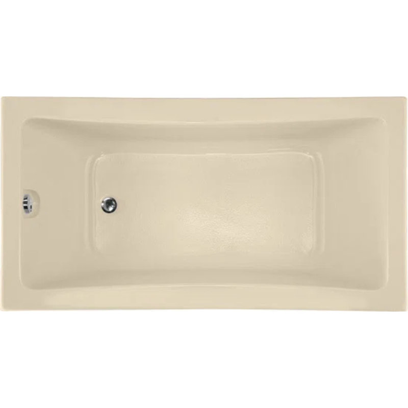 Rosemarie 60'' x 32'' Soaking Acrylic Bathtub, Bone, Matte Black