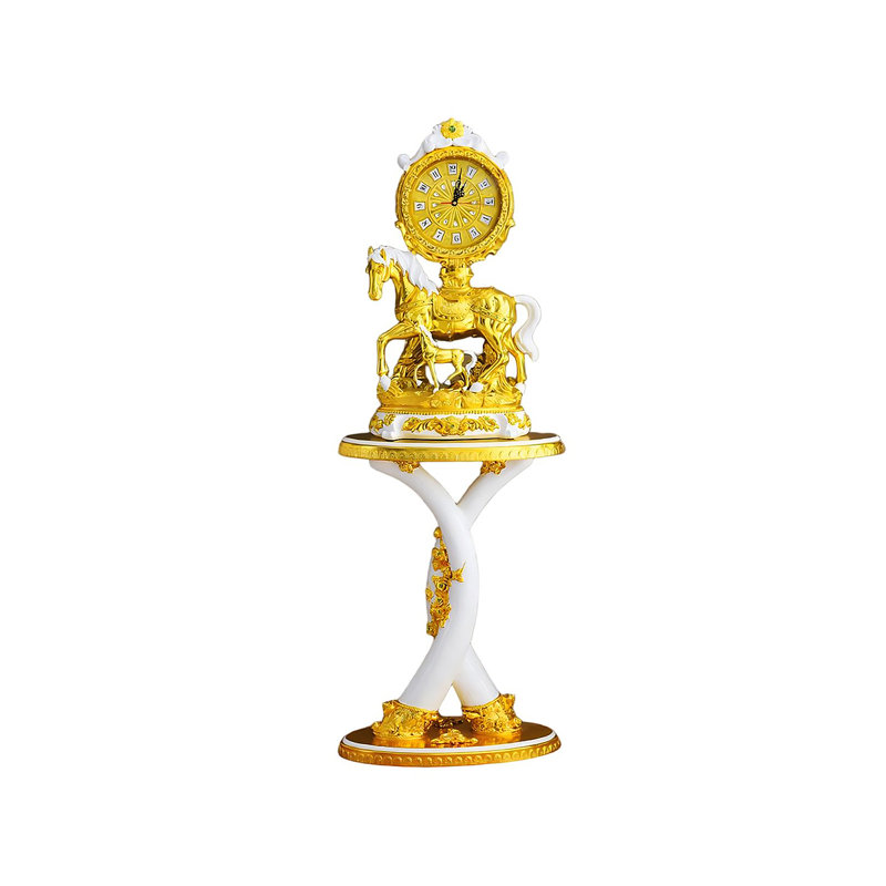 59.06 in. H Glass and Plastic / Acrylic Floor Clock, Bright Gold