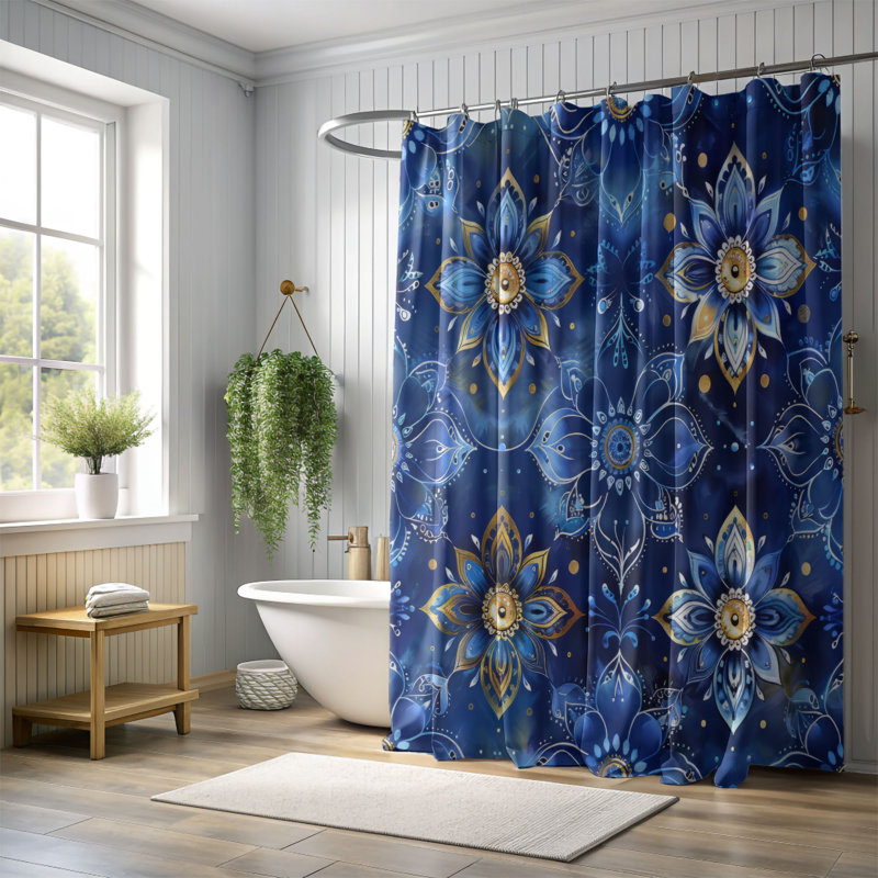 Boho Chic Patterns - Premium Shower Curtain, 74"H x 71"W
