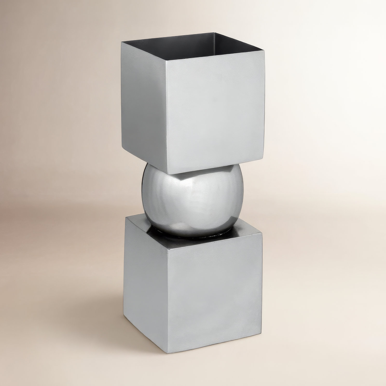 Paulding Square Iron Table Vase, White