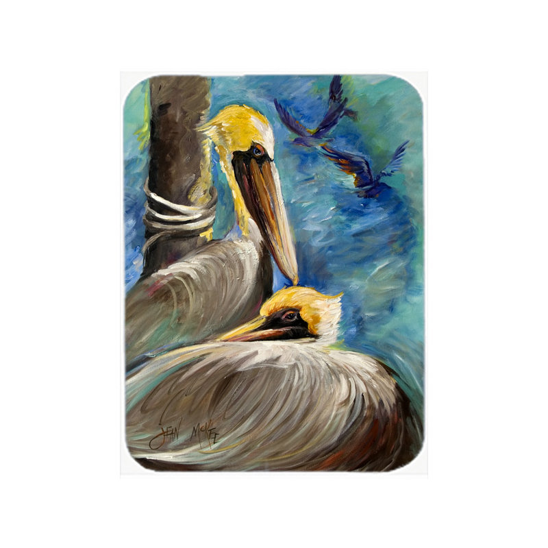 Caroline's Treasures Pelicans Remembering Glass Cutting Board
