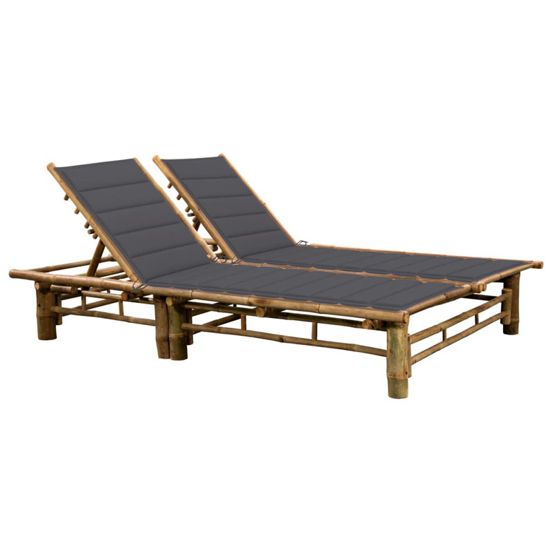Currin Outdoor Chaise Lounge , Cushion Included, Anthracite