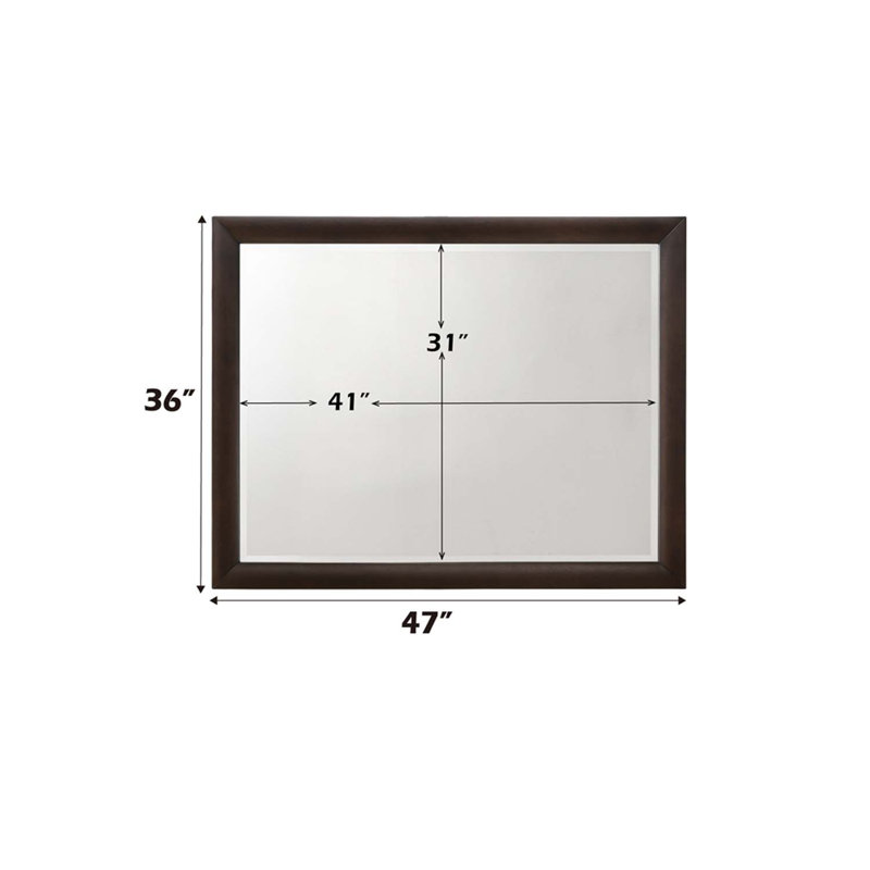 Tablita 47"x36" Mirror, Dark Merlot Finish, 36" x 47", Dark Merlot