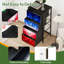 4 Drawer Vertical Storage Dresser Patriotic Red White Blue Starry Abstract with Wood Top Fabric Pull Drawers