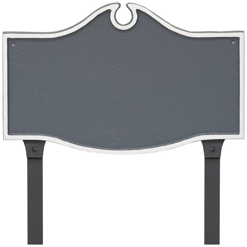 Plaque d’adresse murale sur 1 ligne colonial, Gris / Blanc