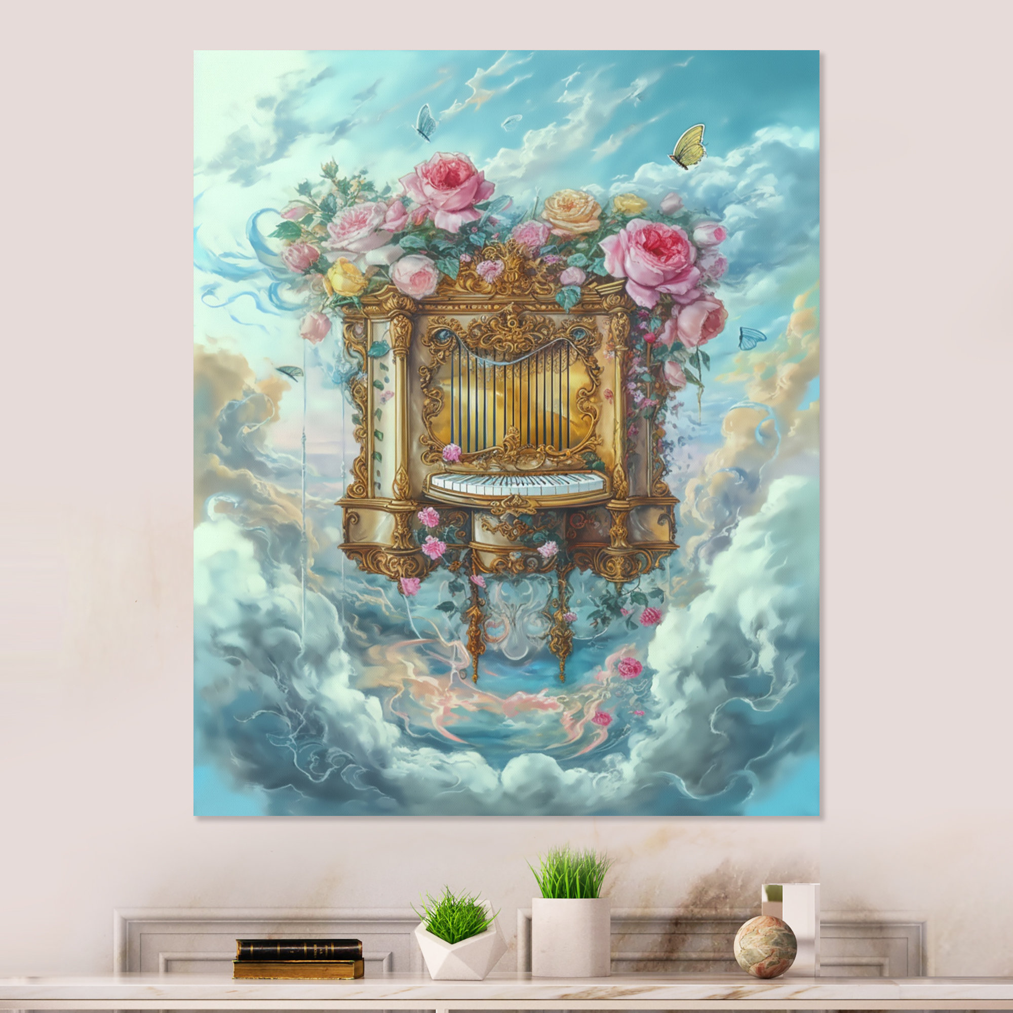 Astoria Grand Blue Piano Heaven On Metal Print | Wayfair