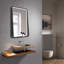 Miroir de salle de bain moderne et contemporain à DEL avec rangement Mascarenas