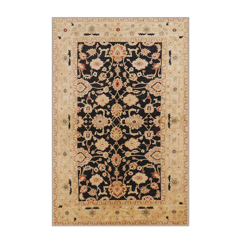 Tapis oriental beige / noir Effron, Rectangle 7 pi x 9 pi