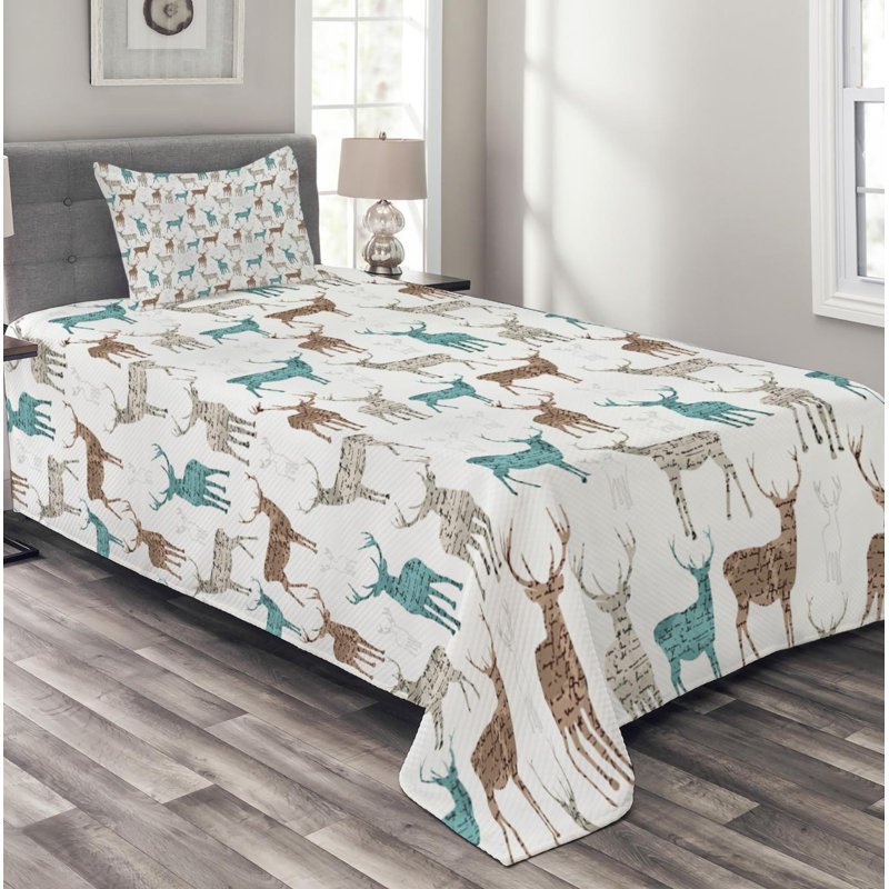 Rustic Polyester Coverlet, Twin Coverlet + 1 Sham