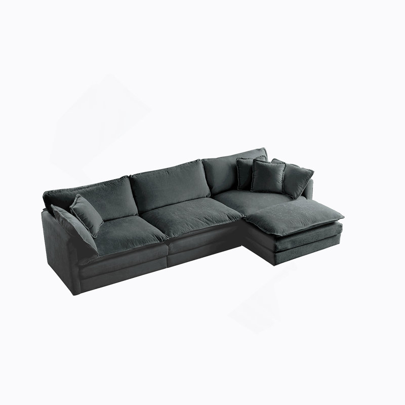 Canapé modulaire polyvalent à 5 places avec repose-pieds réversible et repose-pieds pour le salon