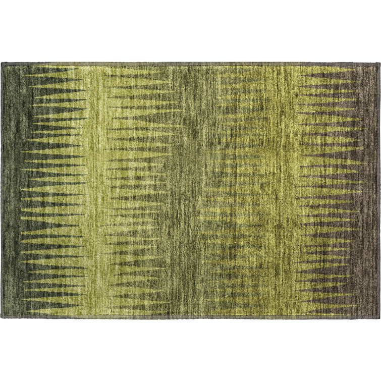 Premium Machine Washable Prisco Olive Rug