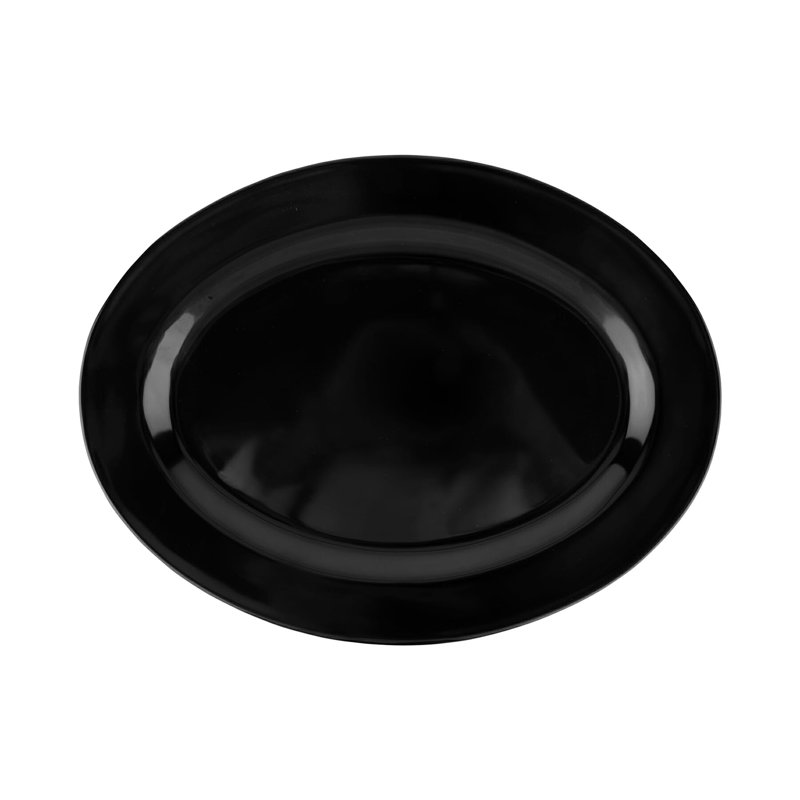 Le GE Plateau ovale en mélamine, Noir, 18 po x 13,5 po