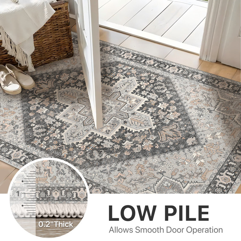 Tapis de couloir d'intérieur gris / beige Roehit, Beige/gris, Runner 2' H x 10' W