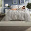 Ensemble de literie très grand moderne, housse de couette en coton et lin gris, certifié Oeko Tex