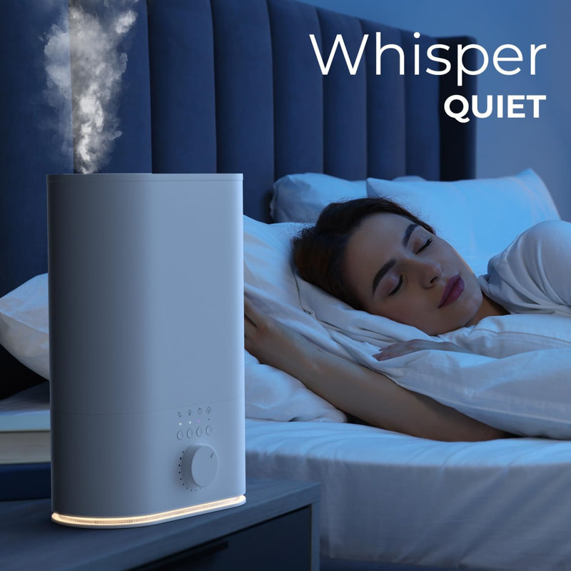 White Large Room Quiet Cool Mist Humidifier with Aromatherapy